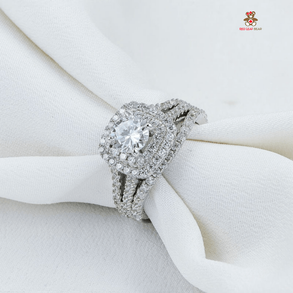 Red Leaf Bear - FREE Shipping - Something for Everyone Ring Sterling Silver 1Ct Wedding/Engagement Ring.