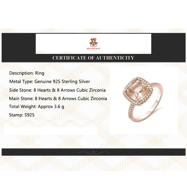 Red Leaf Bear - FREE Shipping - Something for Everyone Ring Sterling Silver CZ Champagne Stone Engagement Ring.
