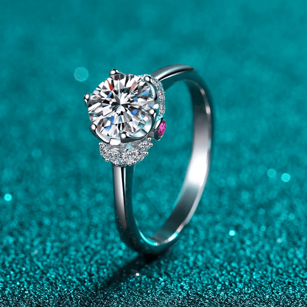 Red Leaf Bear - FREE Shipping - Something for Everyone Ring Sterling Silver Moissanite 0.5 CT Engagement Ring