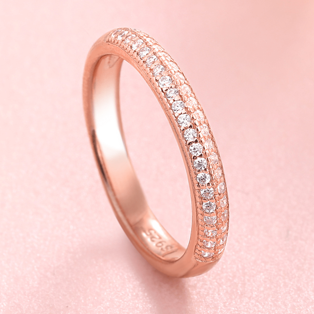 Red Leaf Bear - FREE Shipping - Something for Everyone Ring Sterling Silver RoseGold Eternity Stackable Engagement/Wedding Band Ring.