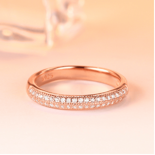 Red Leaf Bear - FREE Shipping - Something for Everyone Ring Sterling Silver RoseGold Eternity Stackable Engagement/Wedding Band Ring.