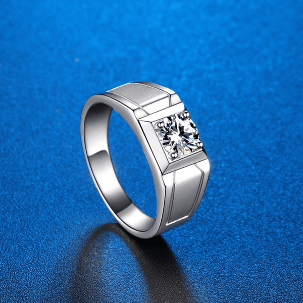 Red Leaf Bear - FREE Shipping - Something for Everyone Ring Sterling Silver Simulated Diamond Mens Wedding/Engagement Ring.