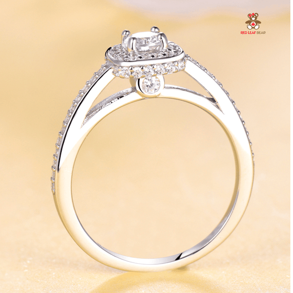 Red Leaf Bear - FREE Shipping - Something for Everyone Ring Sterling Silver Square Cute Small Promise Ring