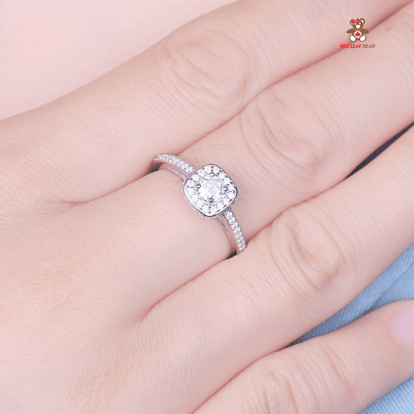 Red Leaf Bear - FREE Shipping - Something for Everyone Ring Sterling Silver Square Cute Small Promise Ring