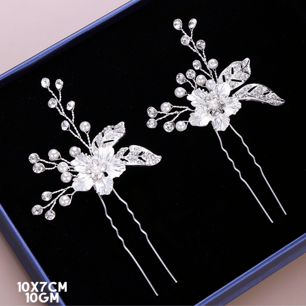 Red Leaf Bear - FREE Shipping - Something for Everyone Set of 2 Wedding Bridal Hair Pins with Rhinestones • Wedding Hair Accessories •