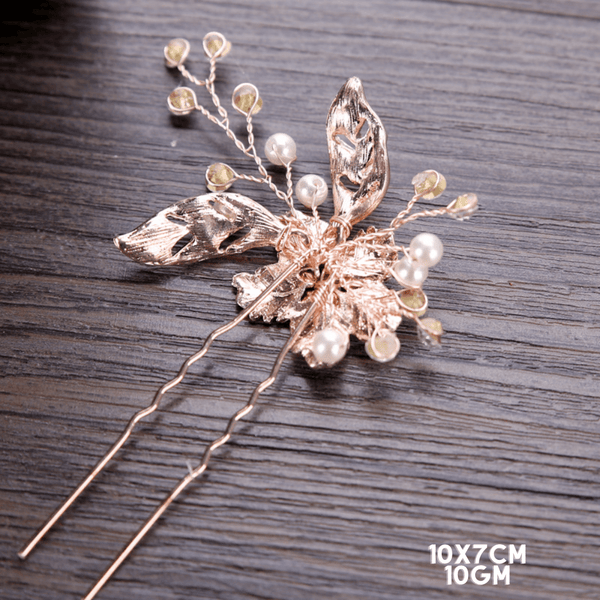 Red Leaf Bear - FREE Shipping - Something for Everyone Set of 2 Wedding Bridal Hair Pins with Rhinestones • Wedding Hair Accessories •
