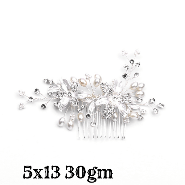 Red Leaf Bear - FREE Shipping - Something for Everyone Silver Floral Hair Comb Wedding Headpiece for Bridal Hair