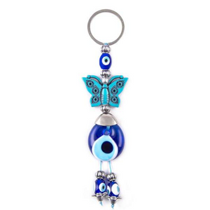 Red Leaf Bear - FREE Shipping - Something for Everyone Turquoise Butterfly Shaped Evil Eye Beaded Key Chain